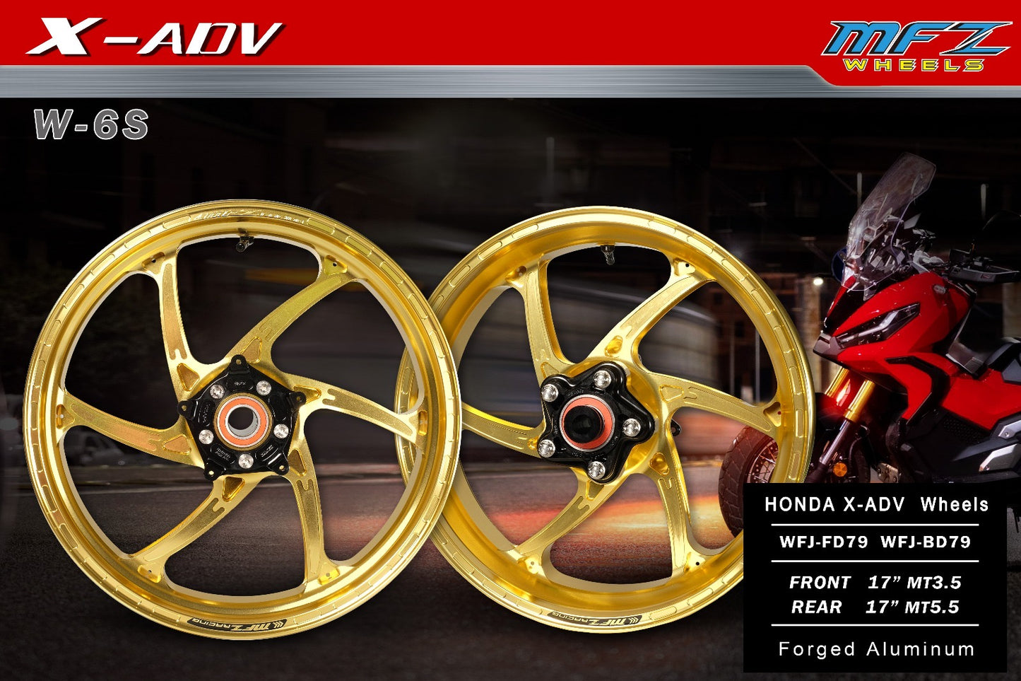 Juego de llantas MFZ Racing 17” Honda X-ADV 750