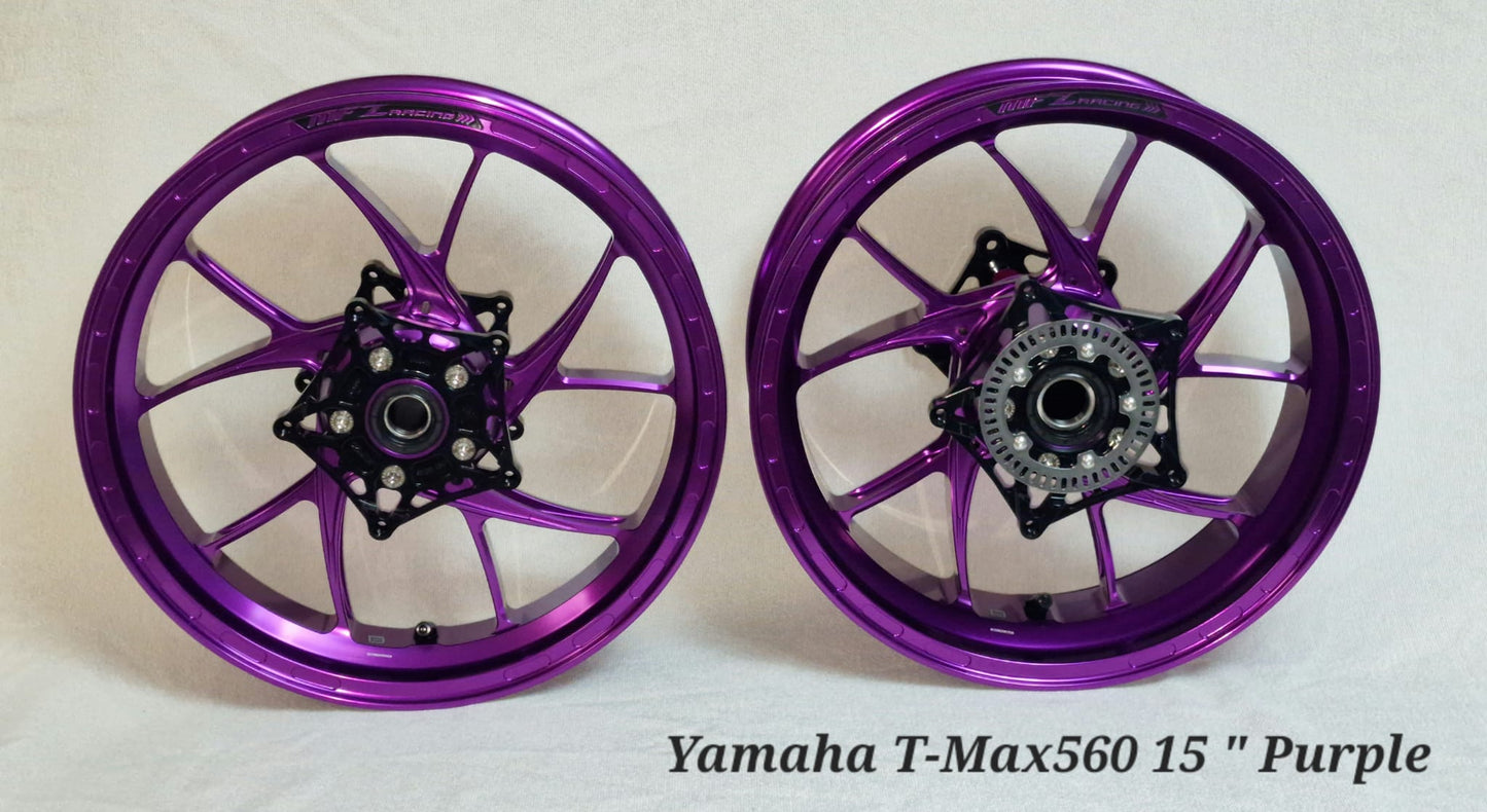 Juego llantas mfz morado 15” tmax 560