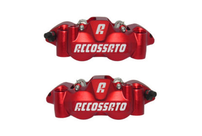 Juego pinzas de freno radial Accossato forjada monobloque 108 mm anonizado rojo