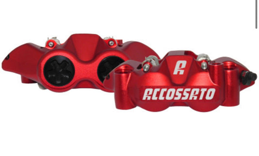 Juego pinzas de freno radial Accossato forjada monobloque 108 mm anonizado rojo