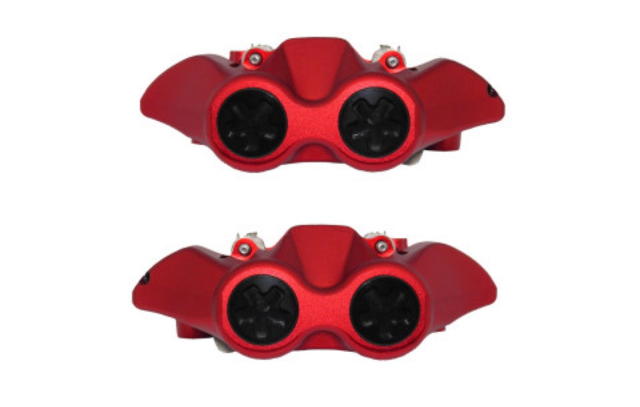 Juego pinzas de freno radial Accossato forjada monobloque 108 mm anonizado rojo
